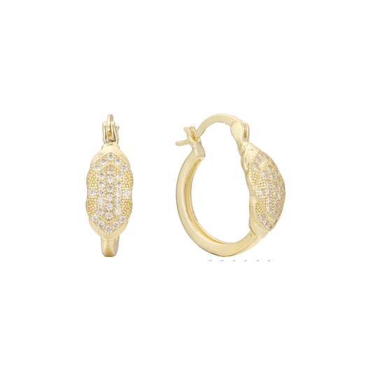 Brincos de argola em ouro 14K, cores banhadas a ouro rosa