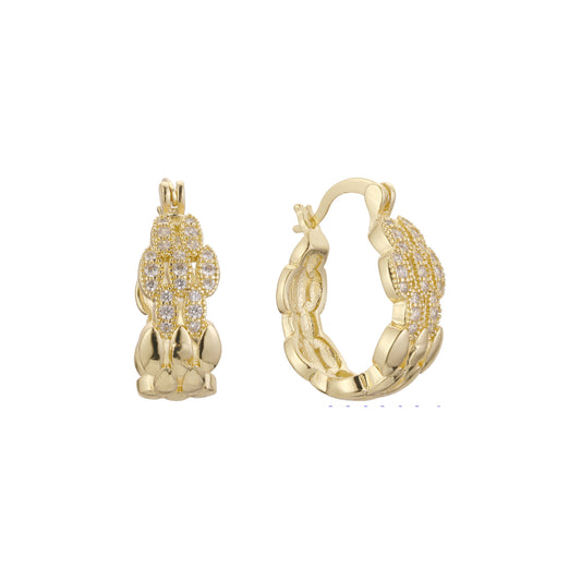 Brincos de argola em ouro 14K, cores banhadas a ouro rosa