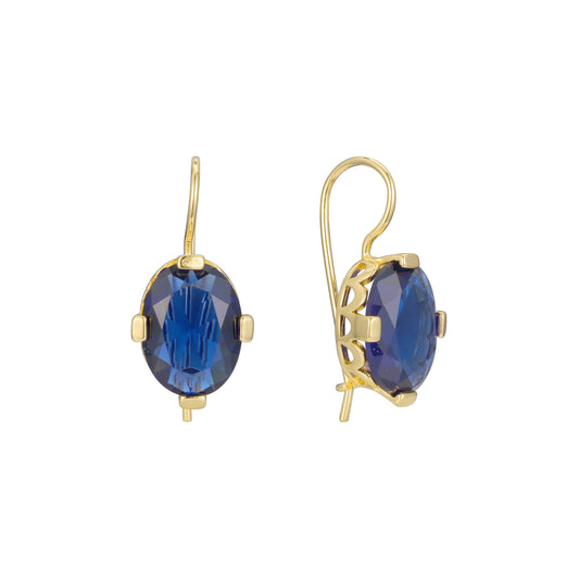 Wire hook solitaire colorful earrings