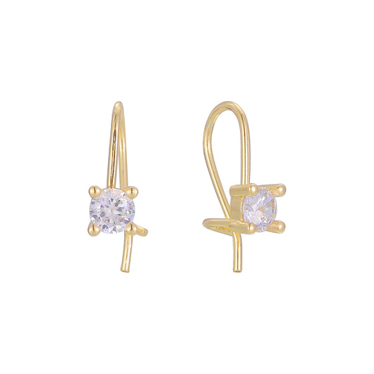 🔥 Rose Gold solitaire wire hook child earrings