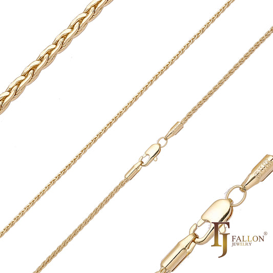 Spiga chains plated in 14K Gold, Rose Gold