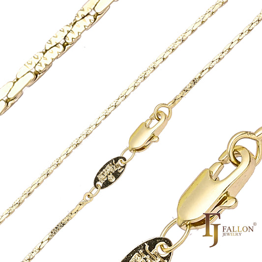 {Customize} Fancy Boston link hammered chains plated in 14K Gold
