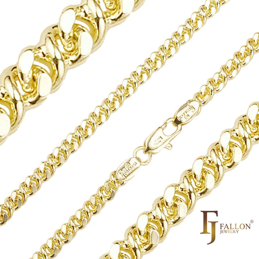 Infinity 8 round link 1.5mm-4mm chains plated in 14K Gold, Rose Gold, White Gold, two tone
