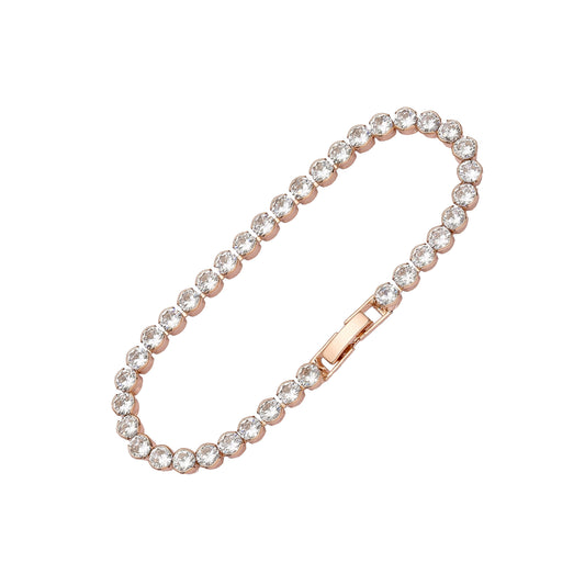 Cluster deluxe Tennis bracelets plated in 14K Gold, Rose Gold colors