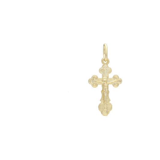 🔥 Eastern Orthodox Russian budded pendant in 14K Gold, Rose Gold & White Gold plating colors