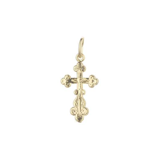 🔥 Eastern Orthodox Russian budded pendant in 14K Gold, Rose Gold & White Gold plating colors