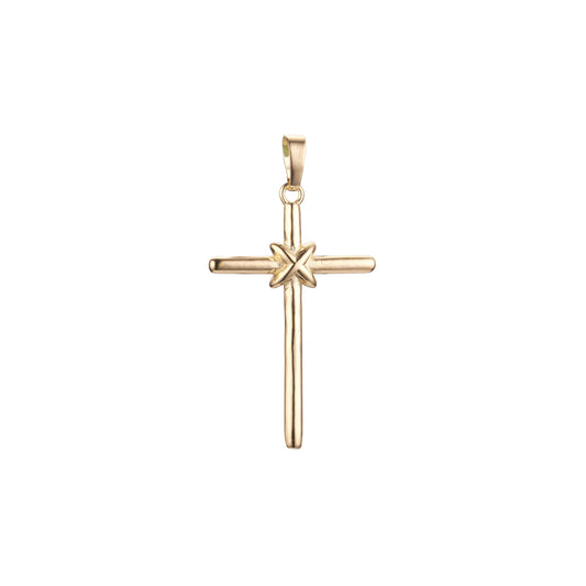 Pure knot of Cross Rose Gold, 14K Gold Latin Cross Pendant