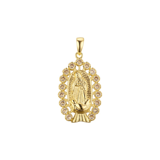 Colgante Virgen María de Guadalupe bañado en Oro de 14K colores