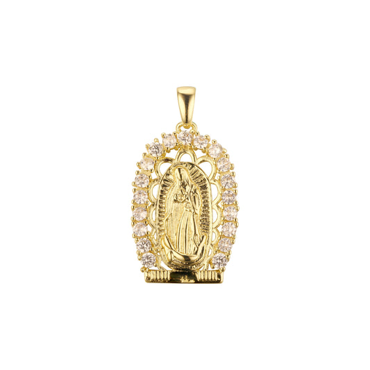 Colgante Virgen María de Guadalupe bañado en Oro de 14K colores