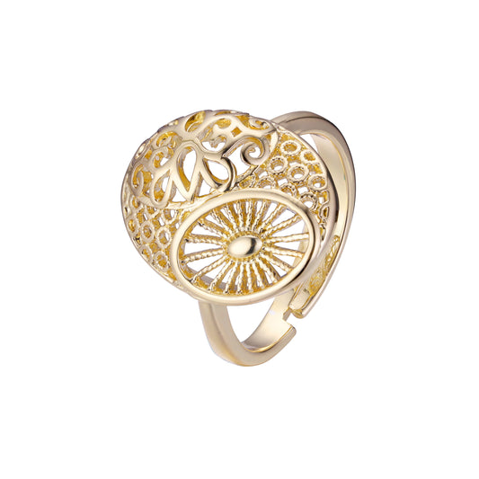 Open rings in 14K Gold, Rose Gold plating colors