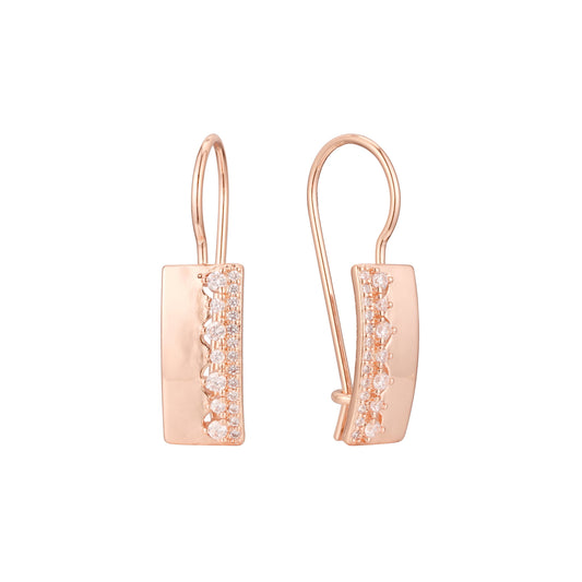 Wire hook earrings in 14K Gold, Rose Gold, two tone plating colors
