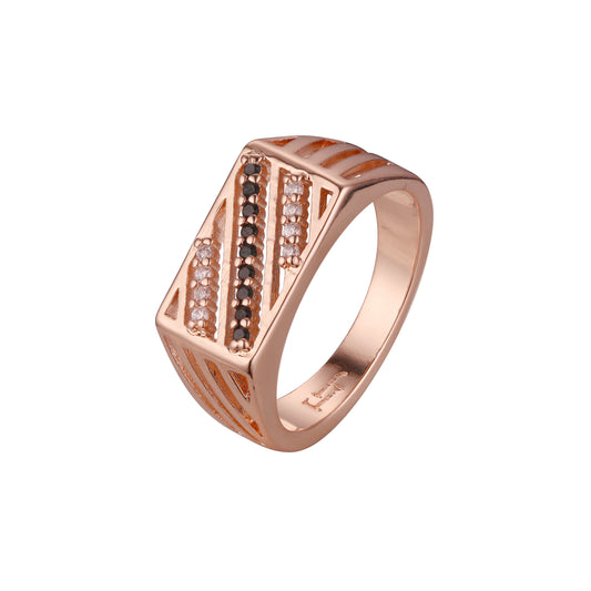 Men's rings in Rose Gold, two tone plating colors