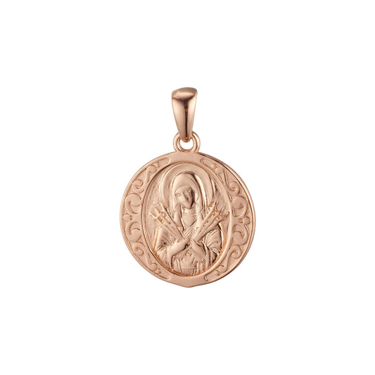 Colgante Nuestra Señora de los Siete Dolores de oro rosa