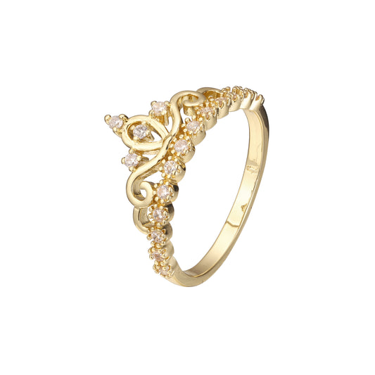 Crown rings in 18K Gold, 14K Gold, Rose Gold plating colors