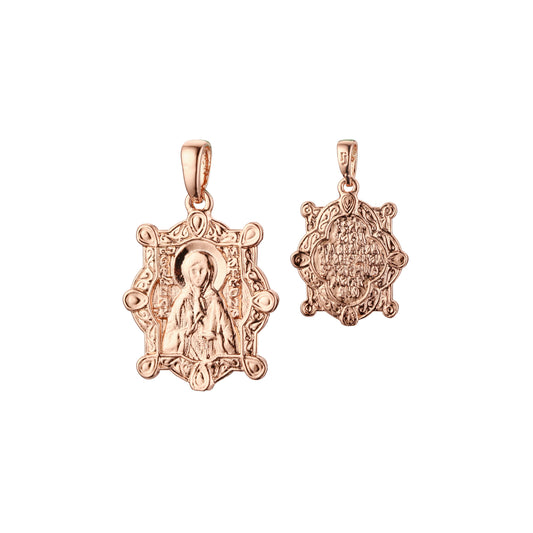 🔥 Saint Matrona pendant in Rose Gold, White Gold plating colors