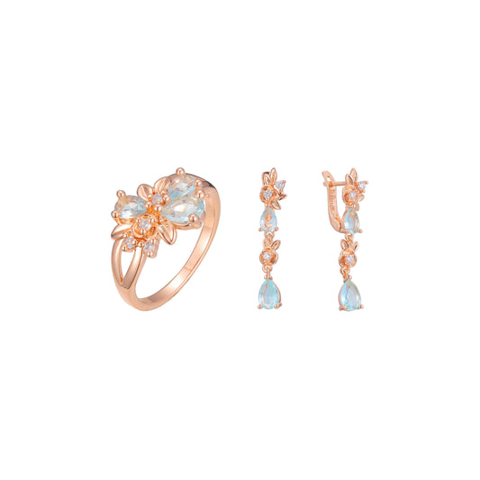 Sonnenblumen-Heiligenschein-Set mit Ringen aus 14-kar?tigem Gold, zweifarbig, Beschichtungsfarben