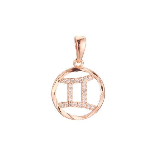 Constellation Zodiac constellation Rose Gold two tone pendant - Zodiac Sign