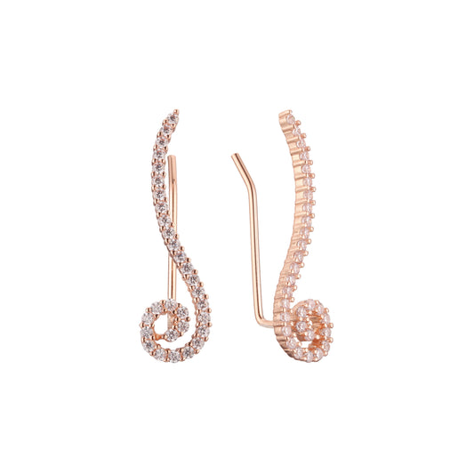 Crawler earrings in 14K Gold, Rose Gold plating colors