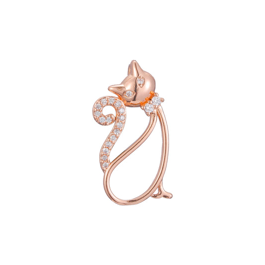 Cat animal pendant in Rose Gold, 14K Gold plating colors