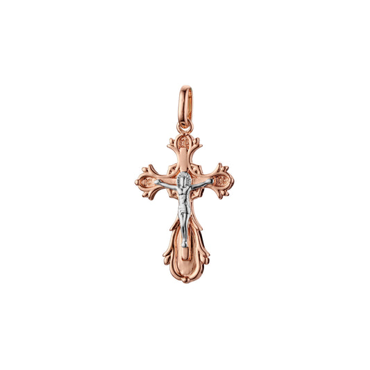 🔥 Maltese Eastern Orthodox Russian pendant in Rose Gold two tone, 14K Gold plating colors