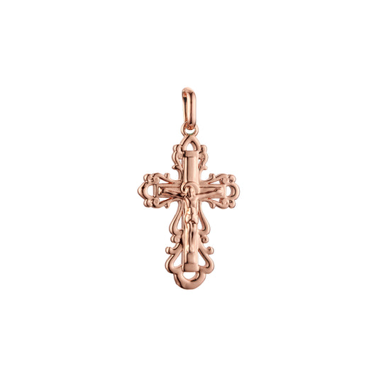 🔥 Eastern Orthodox Russian budded pendant in Rose Gold & 14K Gold plating colors