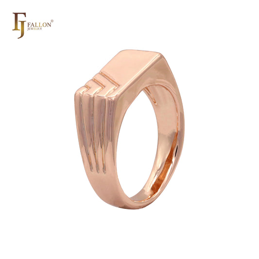 Signet flat Rose Gold men's Rings