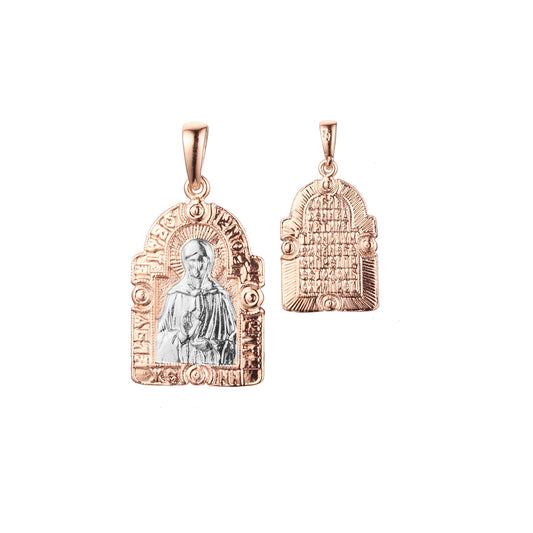 🔥 Saint Matrona pendant in Rose Gold two tone, White Gold plating colors