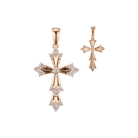 Latin Rose Gold two tone cross pendant