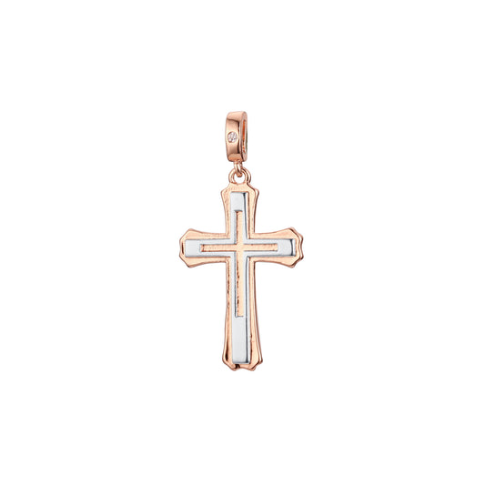 🔥 Pure Latin Rose Gold two tone, 14K Gold Cross pendant