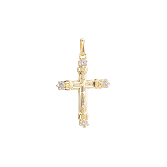 Eastern Orthodox Russian budded pendant in Rose Gold & 14K Gold plating colors