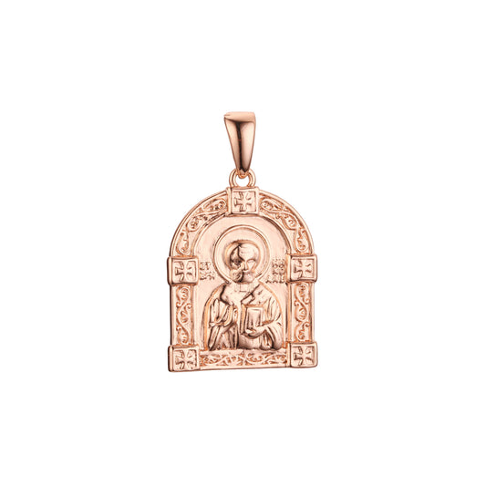 Saint Nicholas pendant in Rose Gold two tone plating colors