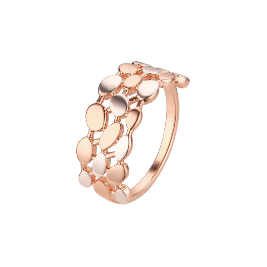 Anillos de moda de dos tonos de oro rosa