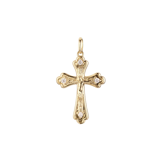 Maltese Eastern Orthodox Russian pendant in 14K Gold, Rose Gold, White Gold plating colors