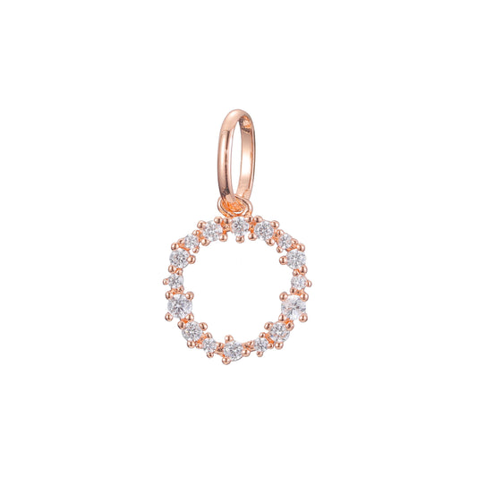 Pure halo cluster paved white CZs Rose Gold, 14K Gold pendant