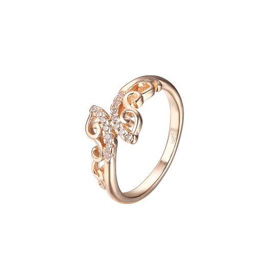 Anéis luxuosos da moda em ouro rosa