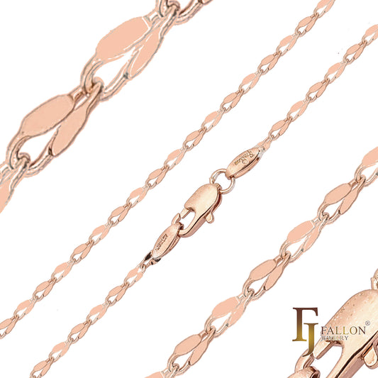 🔥 Classic Lace Sequin chains plated in 14K Gold, Rose Gold, two tone