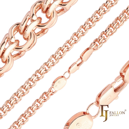 🔥 Rose Gold Bismarck spring double rolo link chains