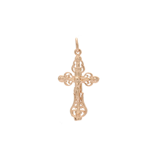 🔥 Eastern Orthodox Russian budded pendant in Rose Gold & White Gold plating colors