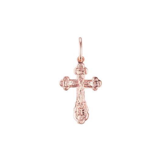 🔥 Eastern Orthodox Russian budded pendant in 14K Gold, Rose Gold, White Gold plating colors