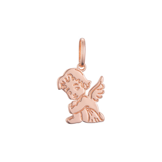 Cupid angel pendant in Rose Gold, 14K Gold plating colors