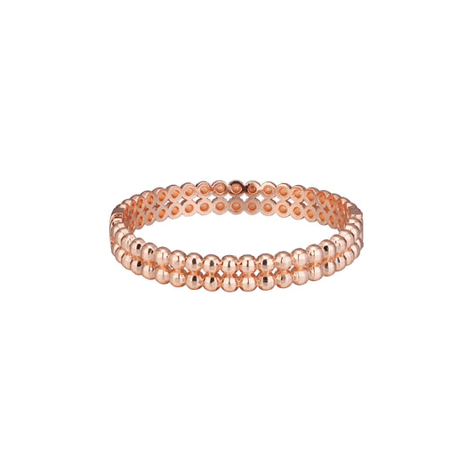 Camadas duplas de contas em ouro 14K, pulseiras em ouro rosa