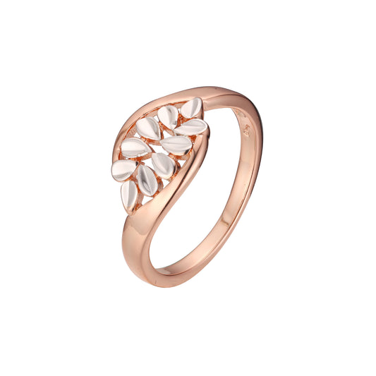 Anillos de dos tonos de oro rosa
