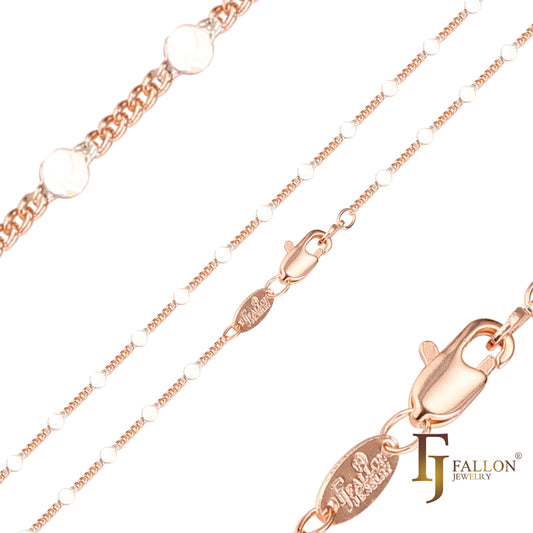 {Customize} Fancy cable mixed disc link chains plated in Rose Gold two tone