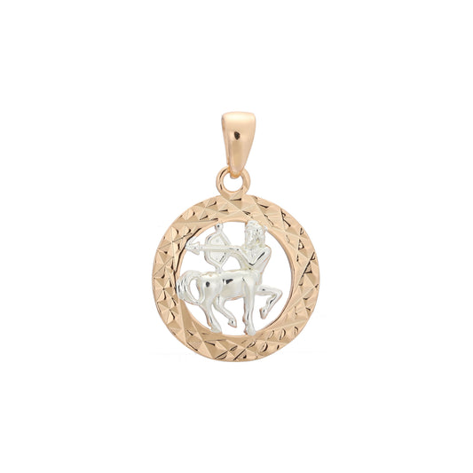 Constellation Zodiac constellation Rose Gold two tone pendant - Double Rhombus Circle