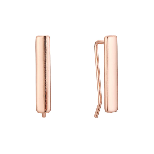 Crawler earrings in 14K Gold, Rose Gold plating colors