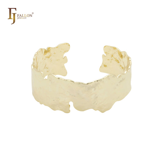 Pulseira em ouro 14K com textura irregular