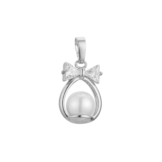 Pearl pendant in Rose Gold, 14K Gold, White Gold plating colors
