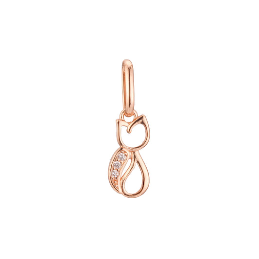 Cat animal pendant in Rose Gold two tone, 14K Gold plating colors