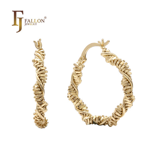 Twisted Spiky Magarita interwined Hoop earrings