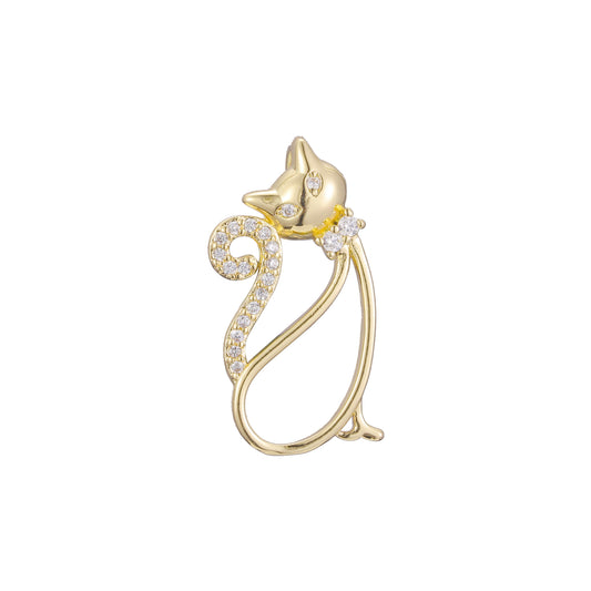 Cat animal pendant in Rose Gold, 14K Gold plating colors